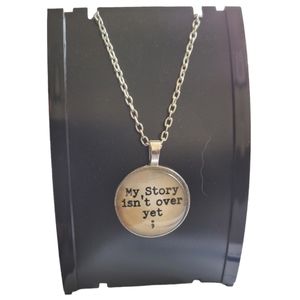 My Story Isn't Over Yet and Semicolon ;  19" length chain NEW necklace & pendant